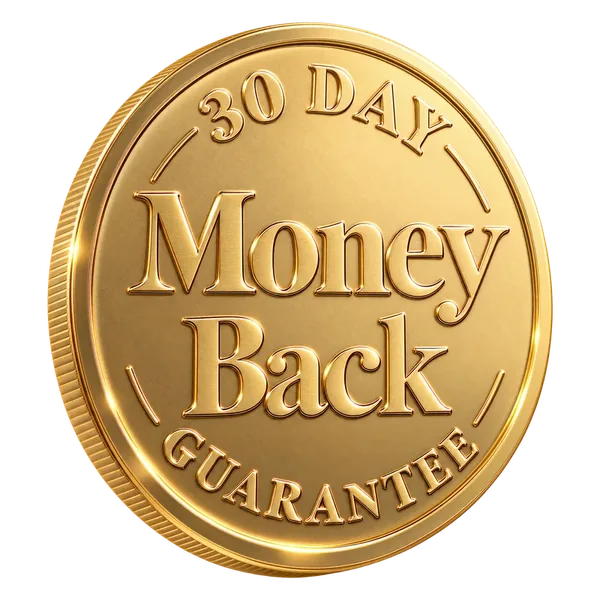 Gold 30-day money-back guarantee coin