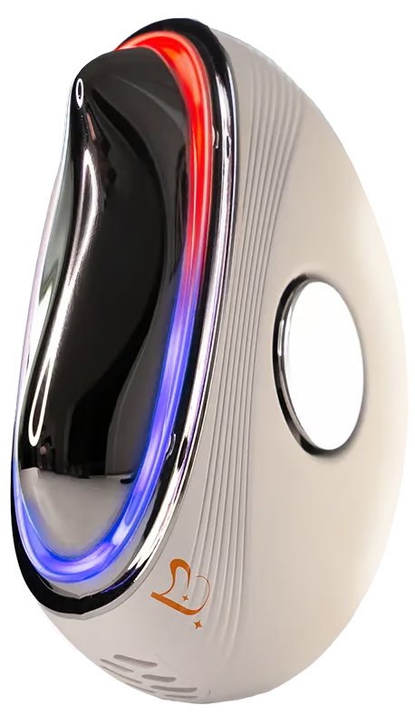 GlowLift™ Infinity with its red warm-mode and blue cool-mode light ring